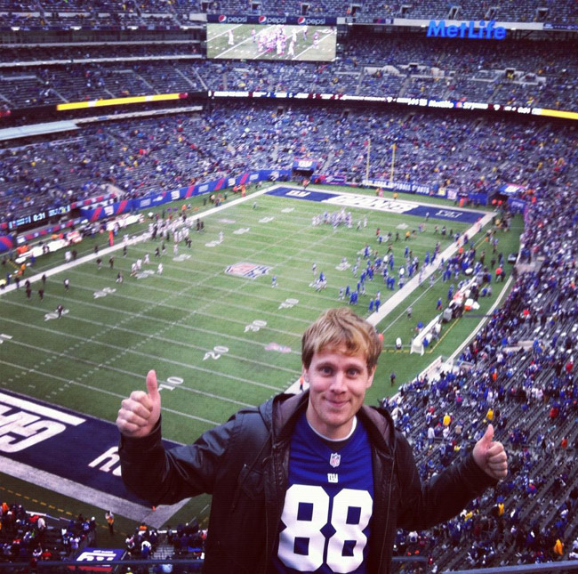 Me at a New York Giants game